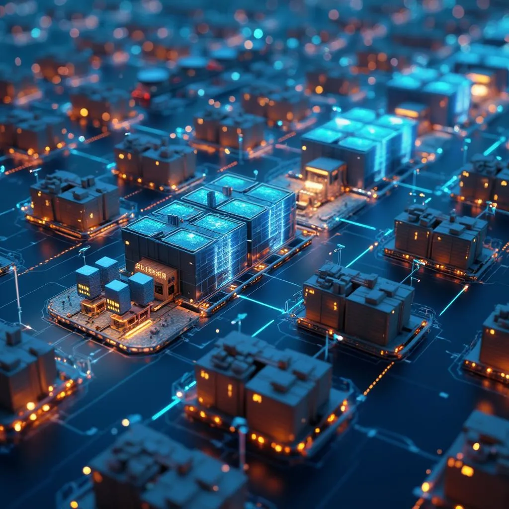 Visualización de IA optimizando la cadena de suministro para retail